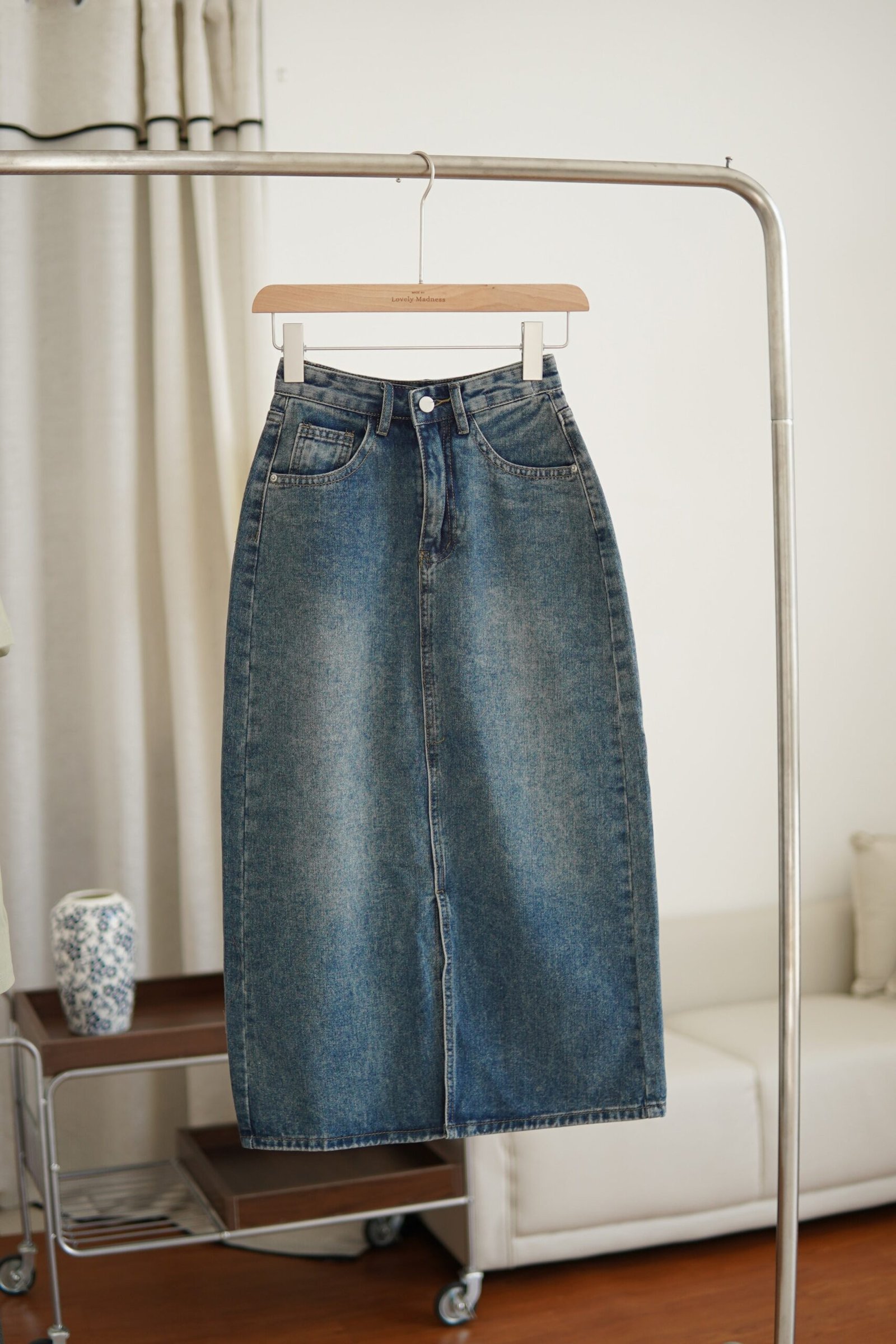 Myla Denim Split Midi Skirt