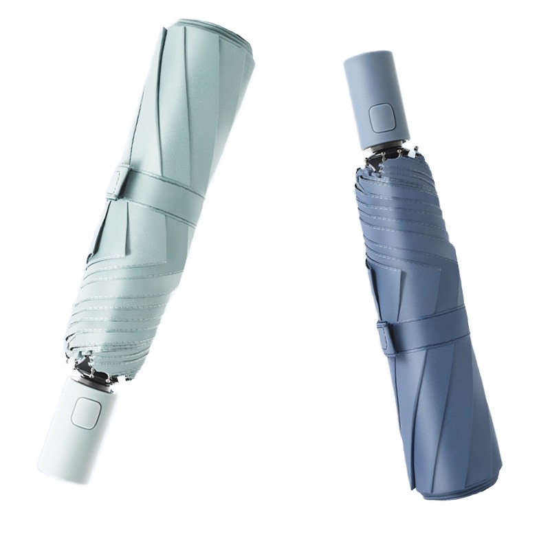 Customizable Logo Printed Adults Travel Umbrella Modern Fully-Automatic Three-Fold Sun Rain Golf Umbrella Wooden Iron - Image 2