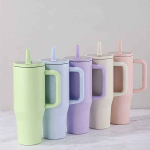 100% New Eco-Friendly 40oz Hydro Tumbler Double Wall Insulated Vacuum Leak-Proof Water Jug with Handle and Straw for Travelers