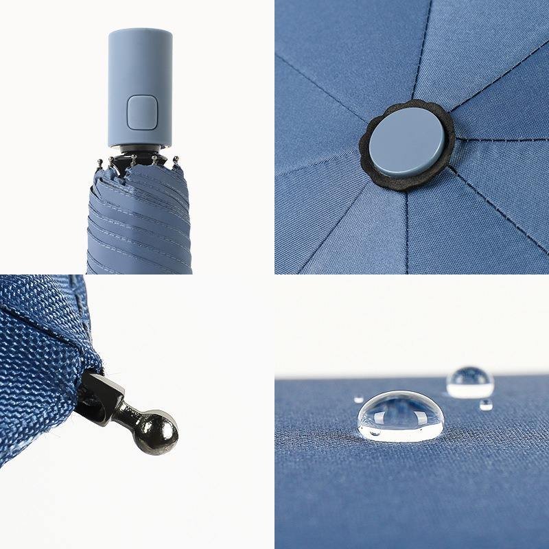 Customizable Logo Printed Adults Travel Umbrella Modern Fully-Automatic Three-Fold Sun Rain Golf Umbrella Wooden Iron - Image 4